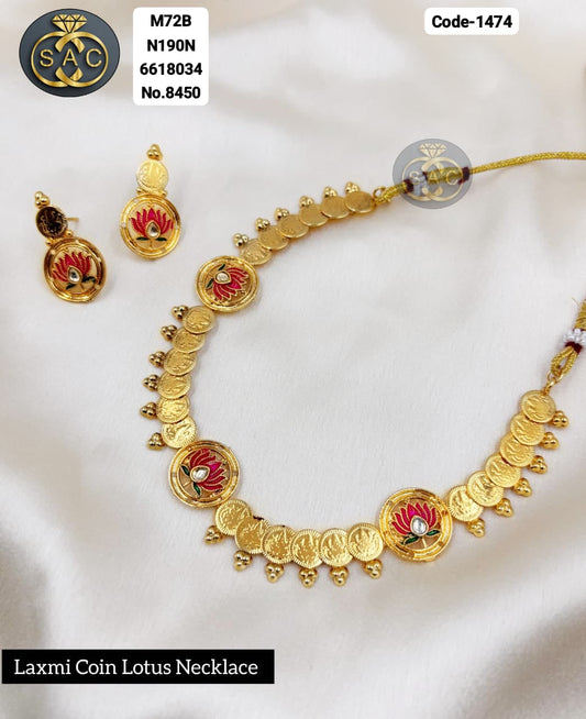 Premium quality Lotus Coin South Necklace - 1474