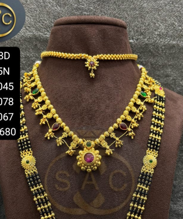 Micro Gold Mangalsutra Combo Set
