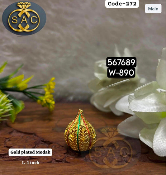 Gold Plated Ganesh Modak 1 Inch for Ganesha Idol – Premium Copper