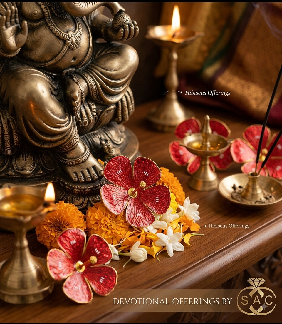 GOLD PLATED JASWAND FLOWER- 1588