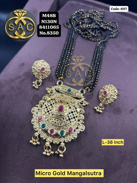 Micro Gold Mangalsutra  Set - 897
