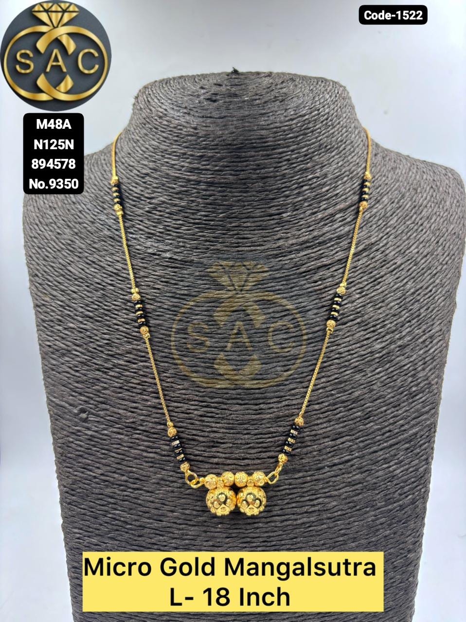 New Micro Gold Short  Mangalsutra - 1522