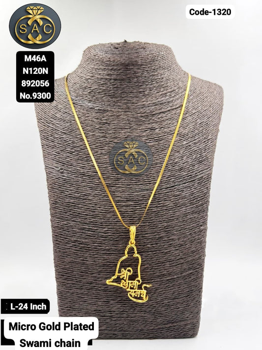 Premium Quality Micro Gold Shree Swami Samarth Chain - 1320