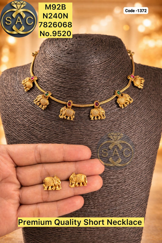 Premium Quality Traditional Short Necklace - 1372