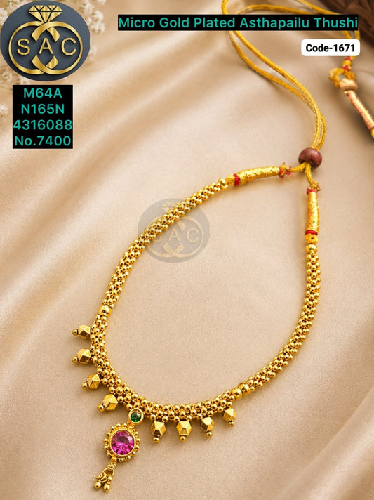 Micro gold Plated Asthapailu Thushi - 1671