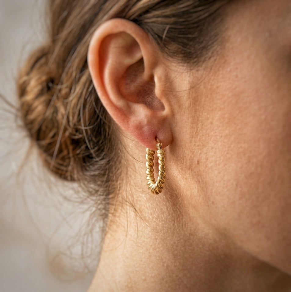 Luxe Twisted Hoop Earrings
