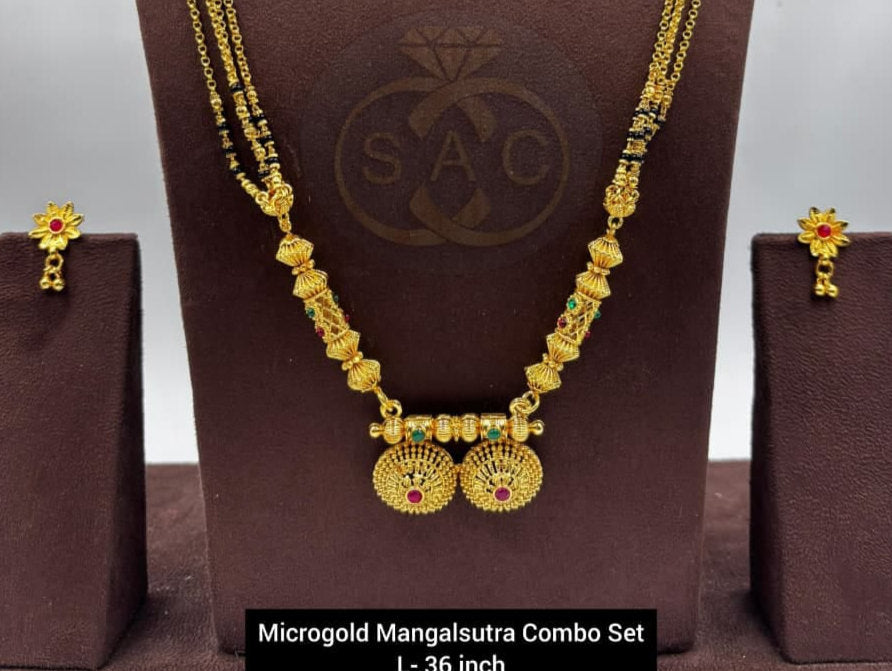 Micro Gold Mangalsutra combo Set - 1047