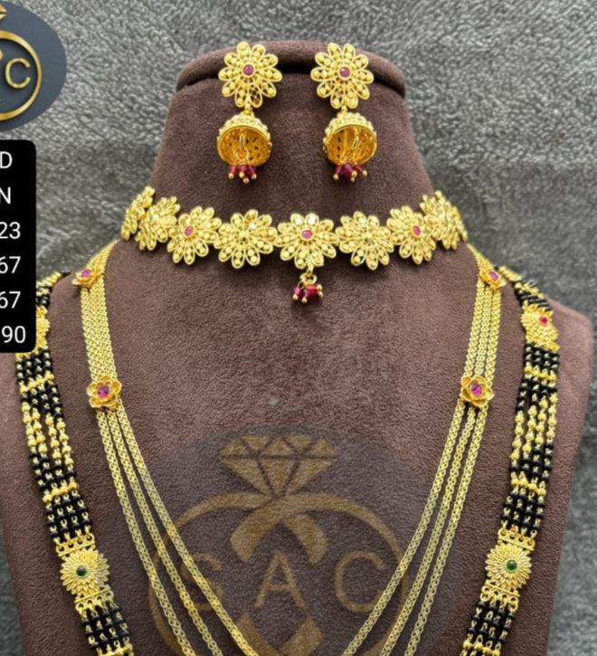 Micro Gold Mangalsutra Combo Set