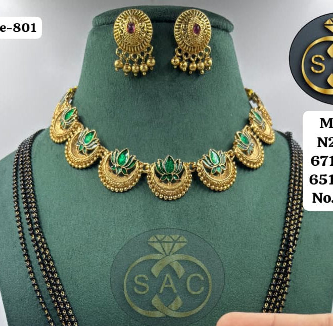 Micro Gold Mangalsutra combo Set - 801