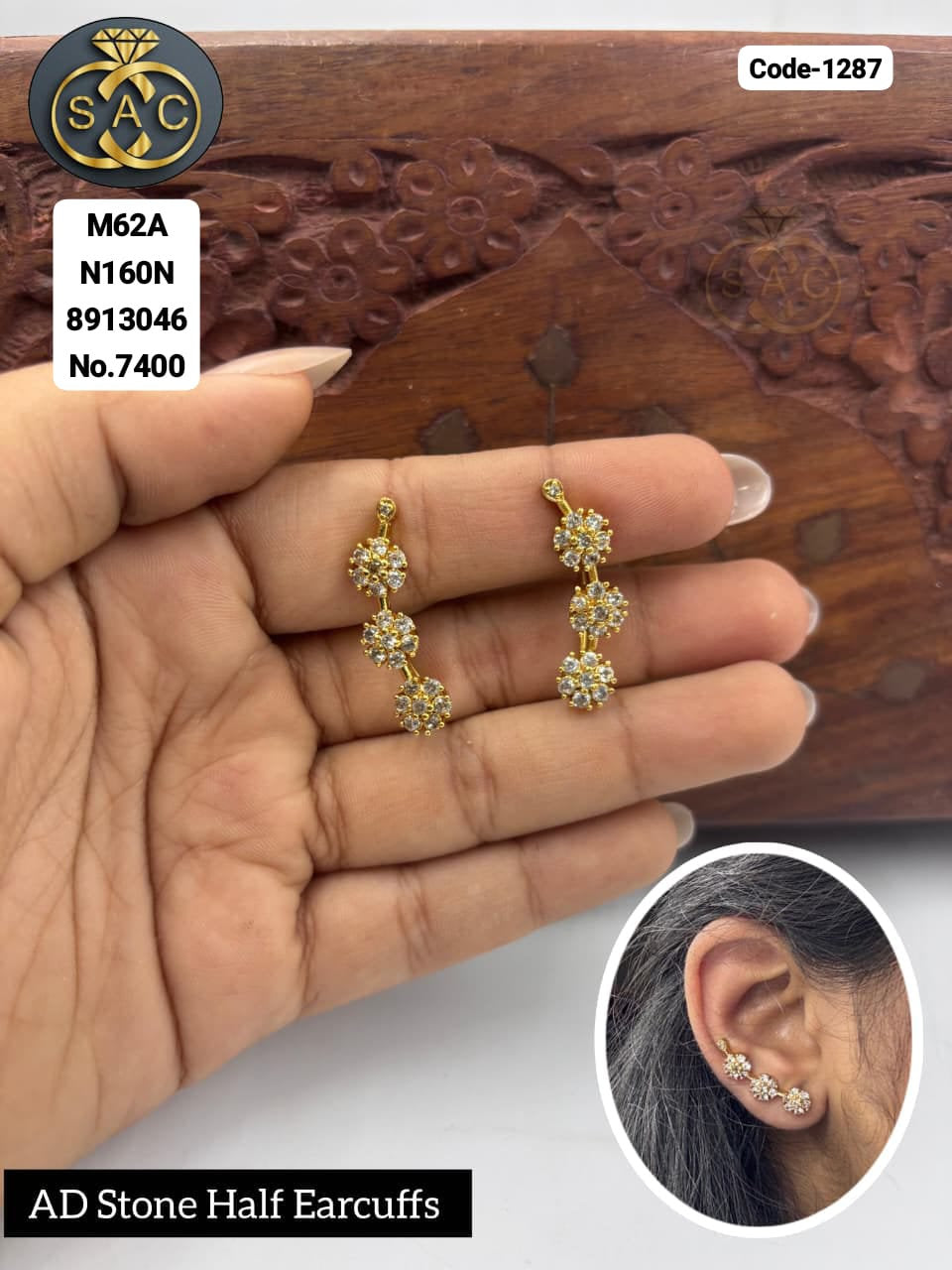 AD STONE HALF EARCUFF - 1287