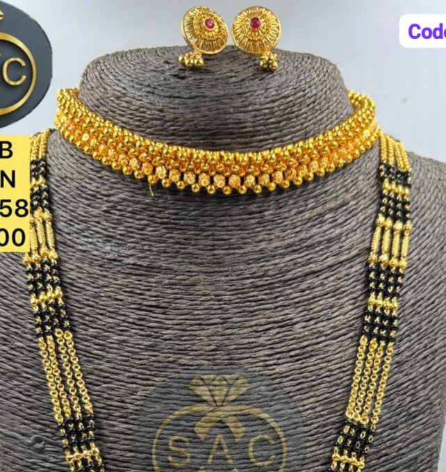 New Micro Gold Mangalsutra Combo Set - 1502