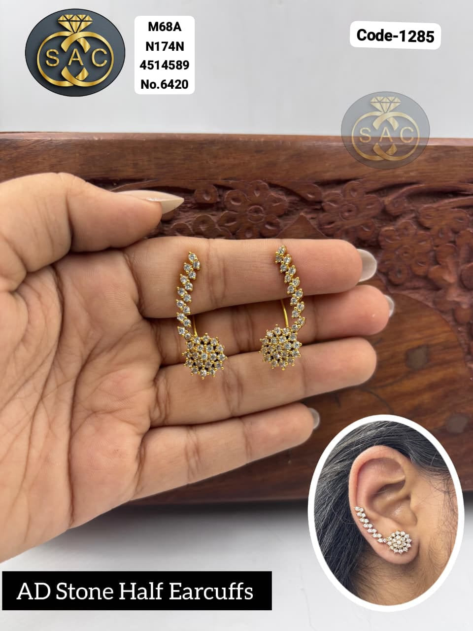AD STONE HALF EARCUFF - 1285