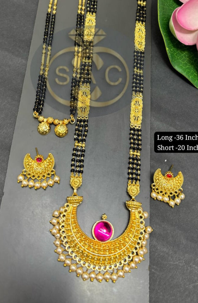 Micro Gold Mangalsutra combo Set