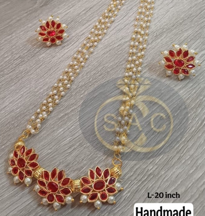 HANDMADE LONG MOTI NECKLACE - 517