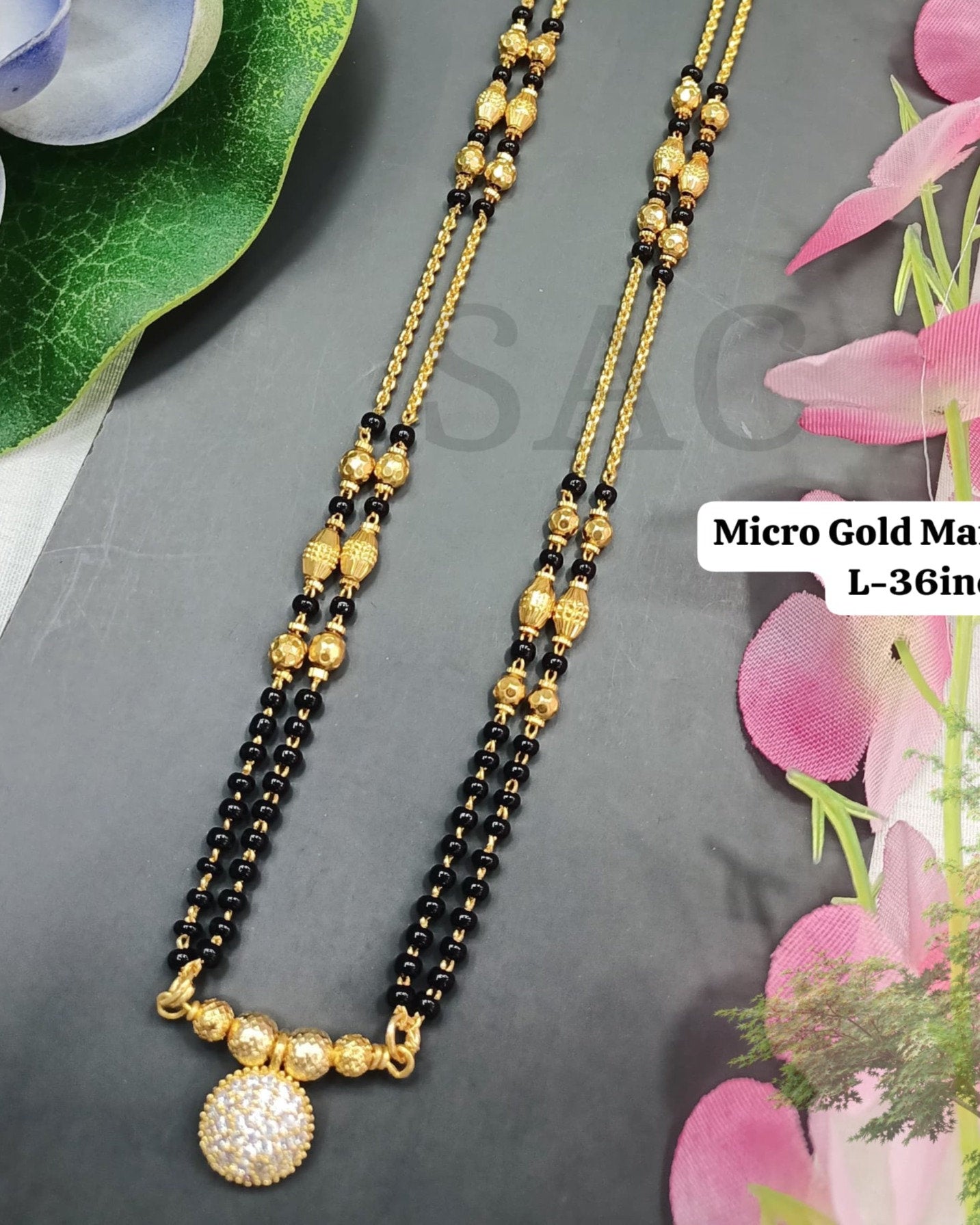 AD Stone Micro Gold Mangalsutra
