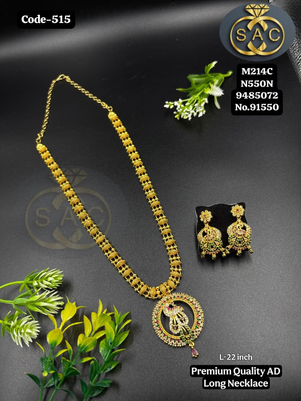 Premium Quality AD Long Necklace - 515