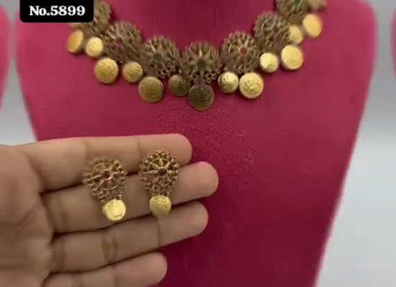 PREMIUM QUALITY LAXMI SOUTH NECKLACE - 728