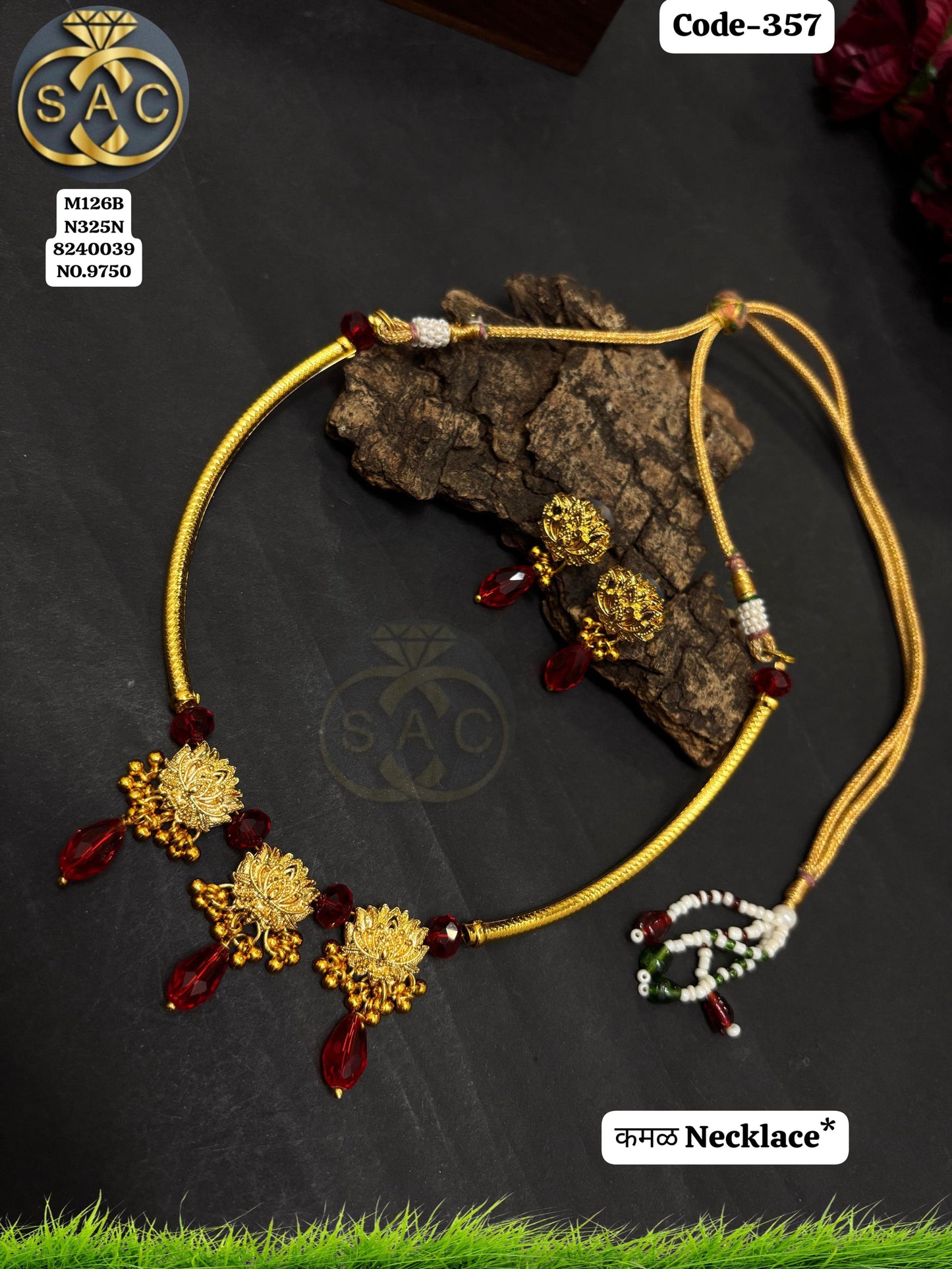 Handmade कमल Necklace - 357