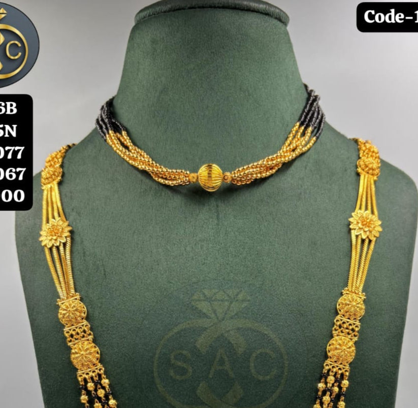 Micro Gold Mangalsutra Combo Set - 1162