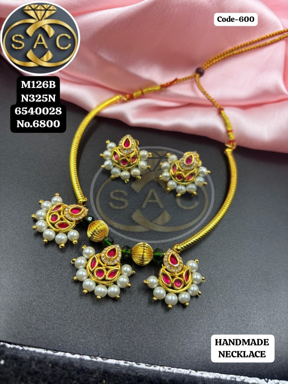 HANDMADE AD MOTI NECKLACE - 600