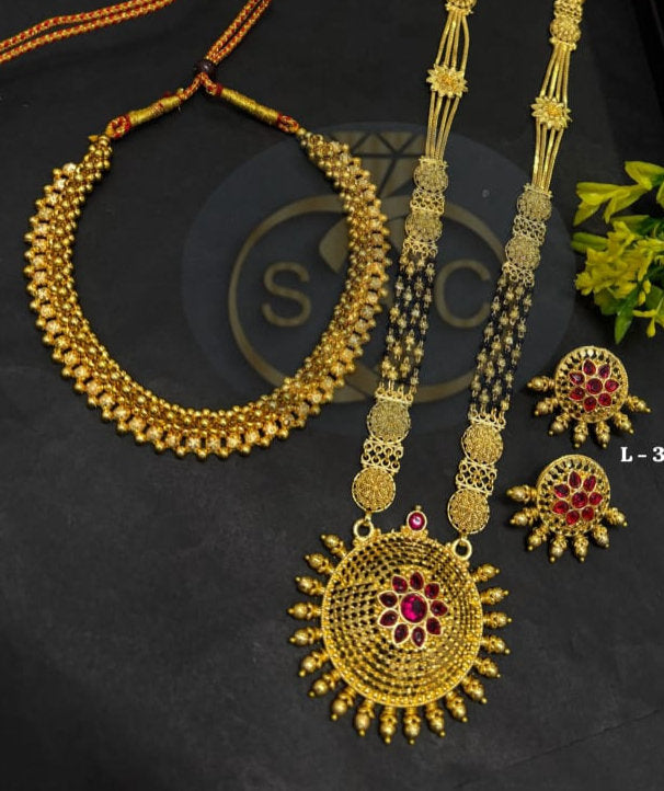 Micro Gold Mangalsutra Combo Set