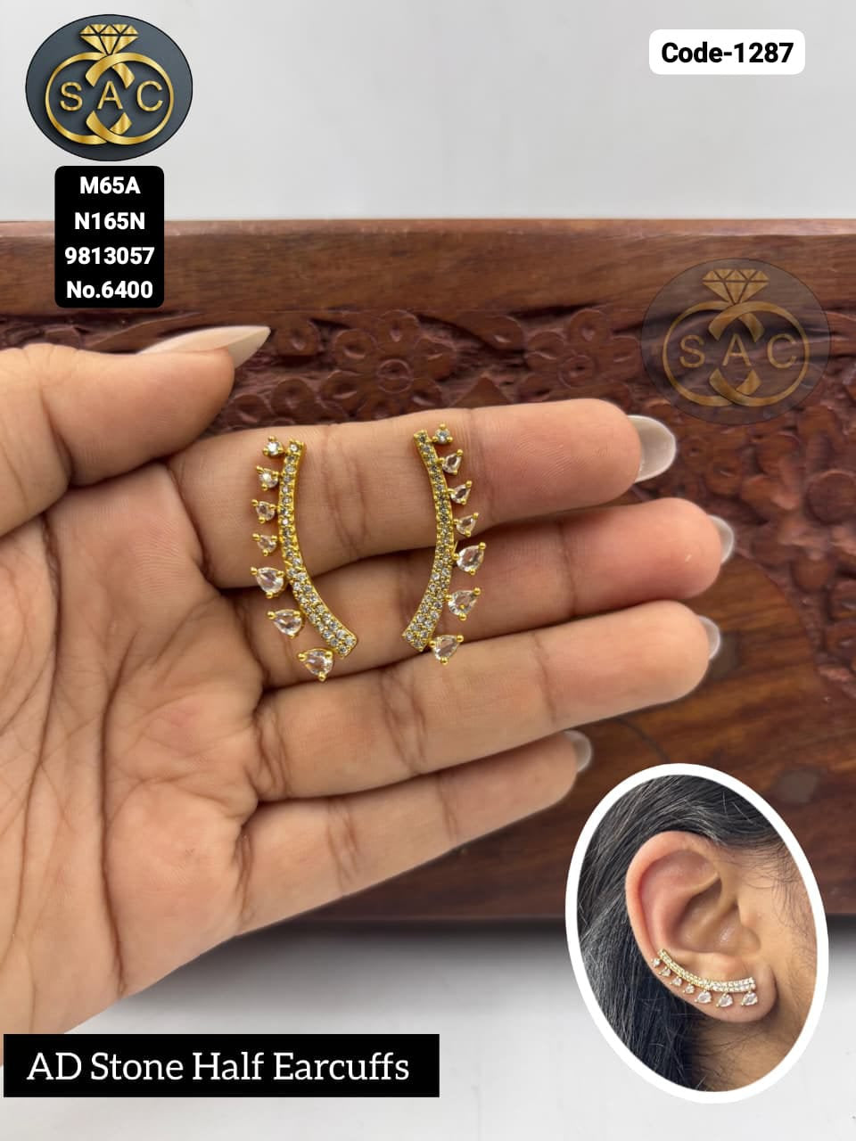 AD STONE HALF EARCUFF - 1287