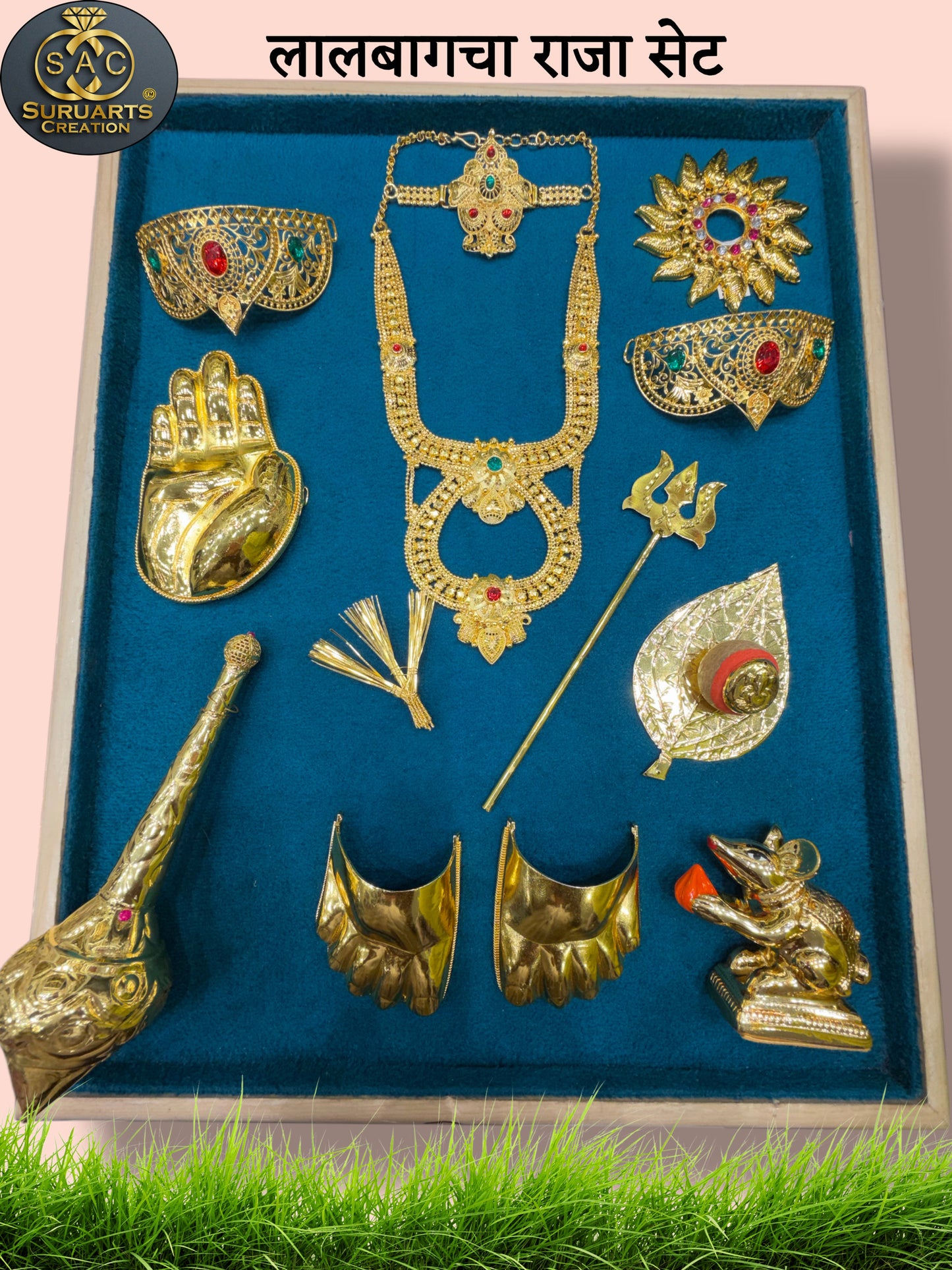Lalabag cha Raja Jewellery Combo Set -1 To 2 Feet Idol- G106