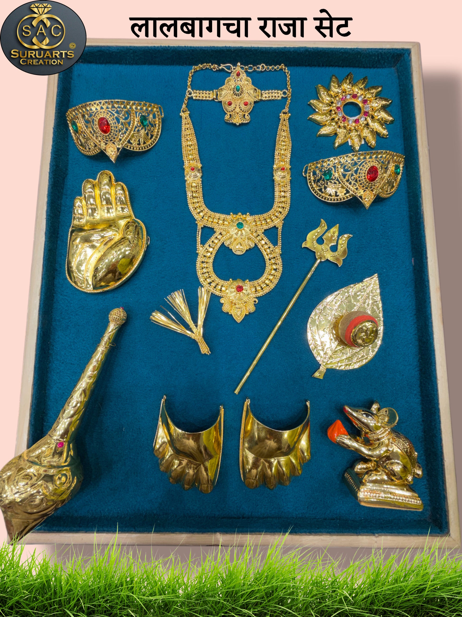 Lalabag cha Raja Jewellery Combo Set -1 To 2 Feet Idol- G106