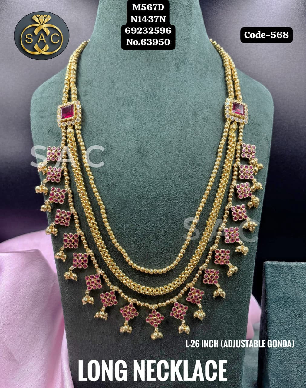 PREMIUM QUALITY LONG NECKLACE IN ADJUSTABLE GONDA - 568