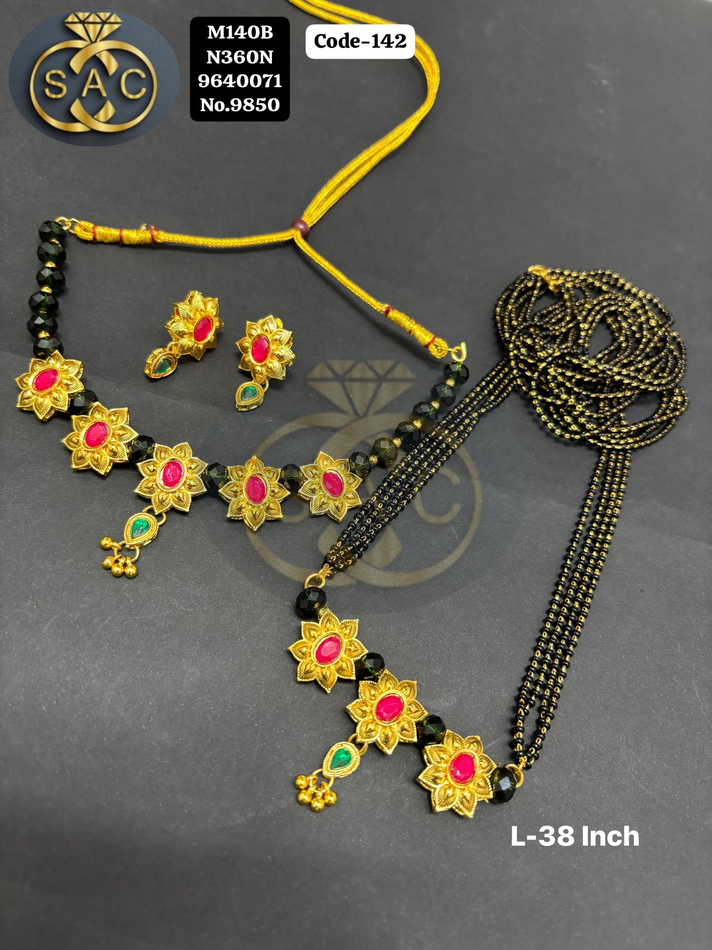 Handmade Necklace Mangalsutra Combo set