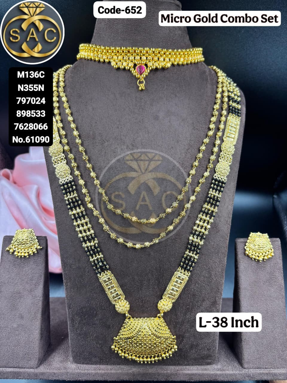 Micro Gold Mangalsutra combo Set -652