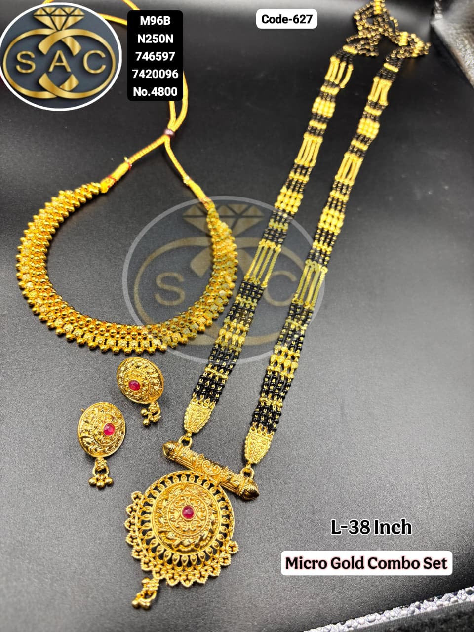 Micro Gold Mangalsutra combo Set - 627