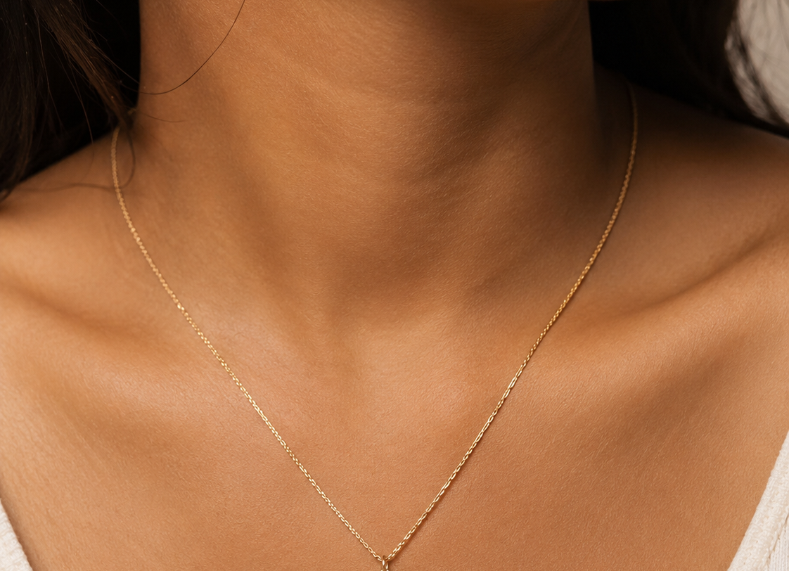 Emerald Teardrop 18KT Gold Plated Chain