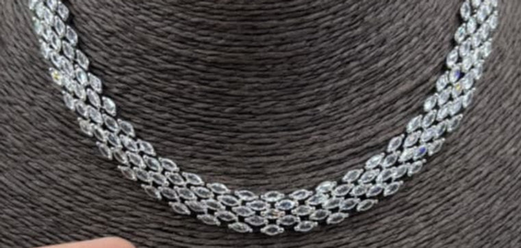 Fancy AD stone Necklace set - 1229