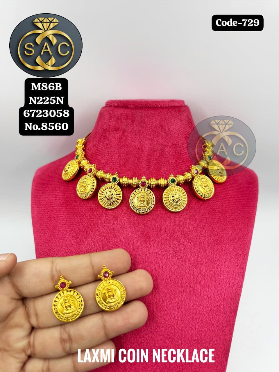 PREMIUM QUALITY LAXMI SOUTH NECKLACE - 729