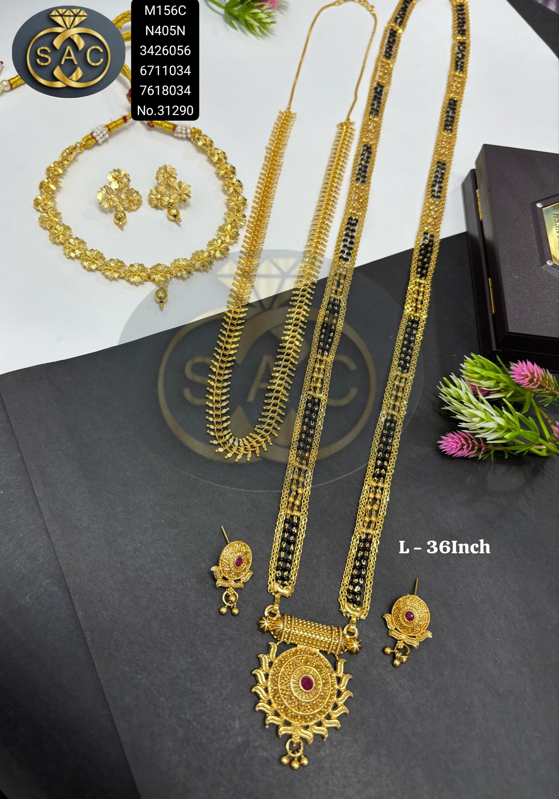 Micro Gold Mangalsutra Combo Set