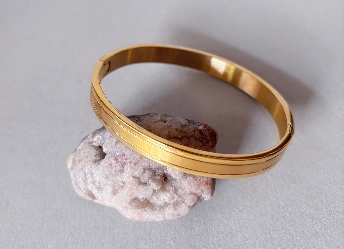 Titan Edge 18KT Gold Plated Men's Cuff Bracelet