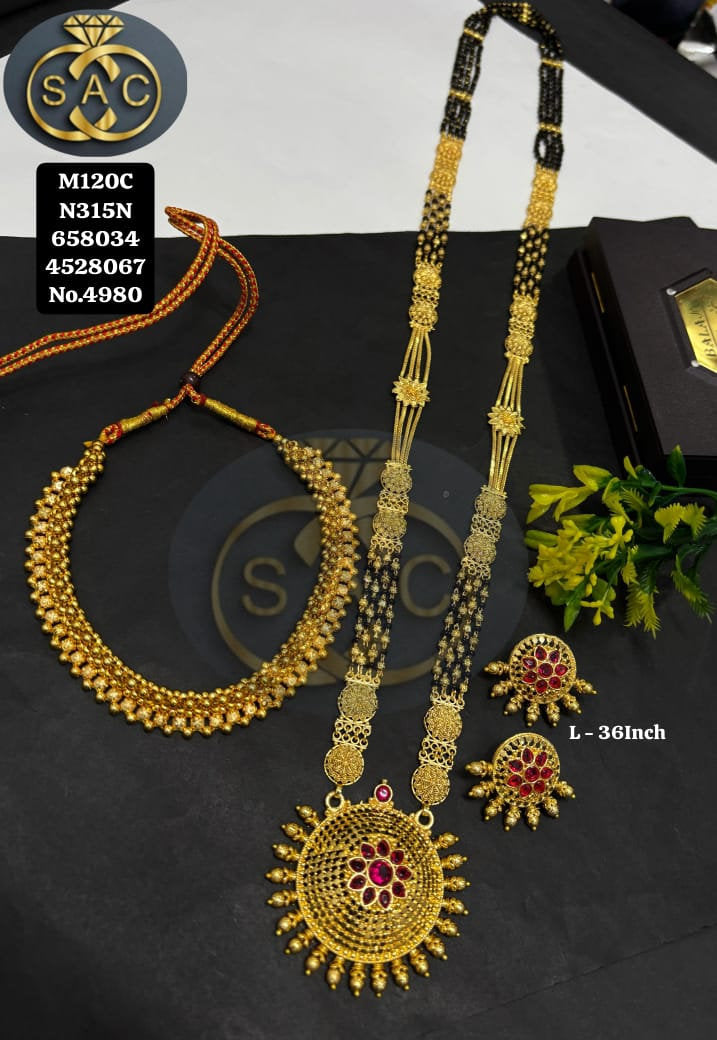 Micro Gold Mangalsutra Combo Set