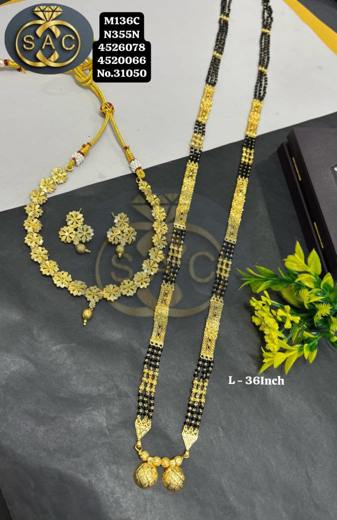 Micro Gold Mangalsutra Combo Set