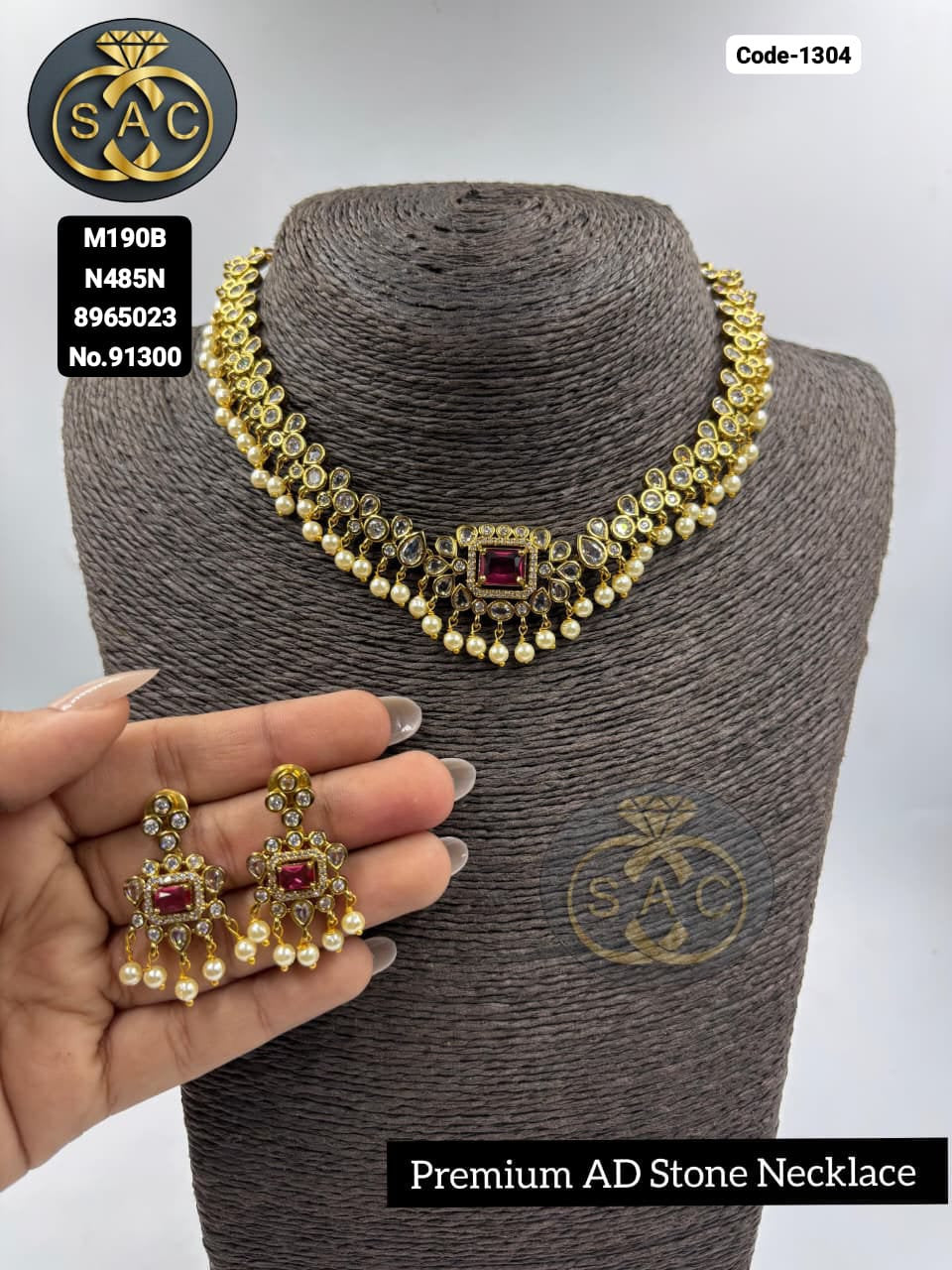 PREMIUM QUALITY AD STONE NECKLACE - 1304