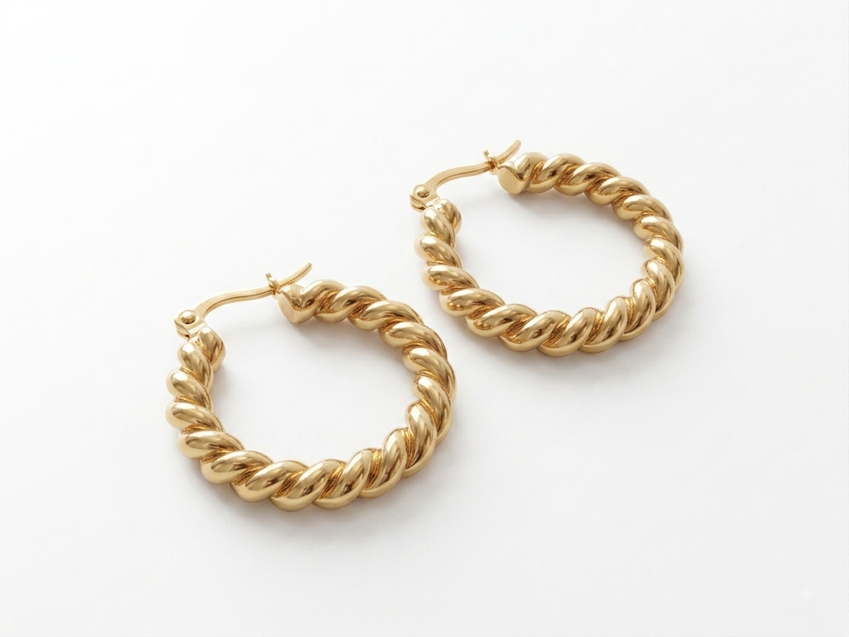 Luxe Twisted Hoop Earrings