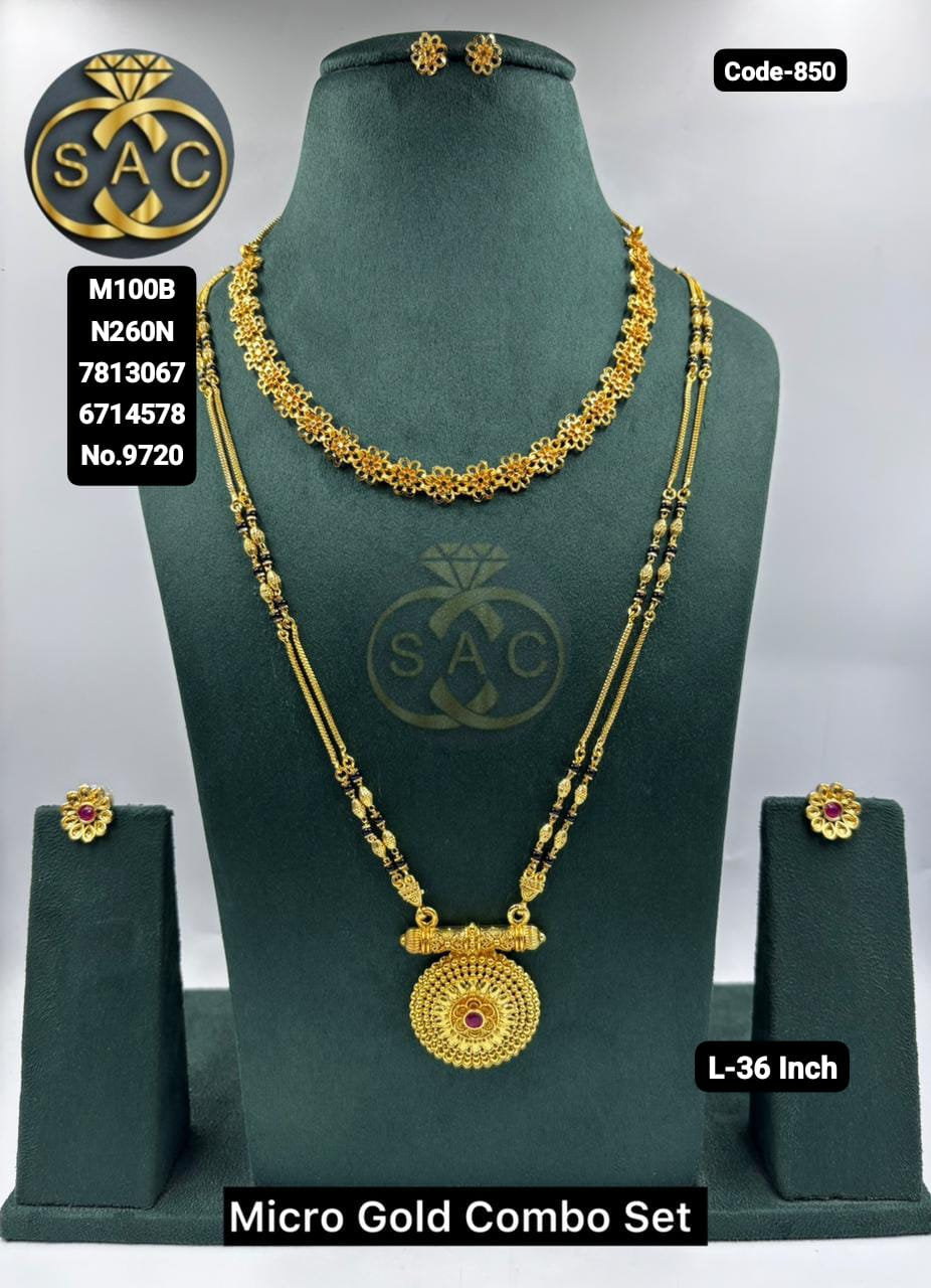 Micro Gold Mangalsutra combo Set - 850