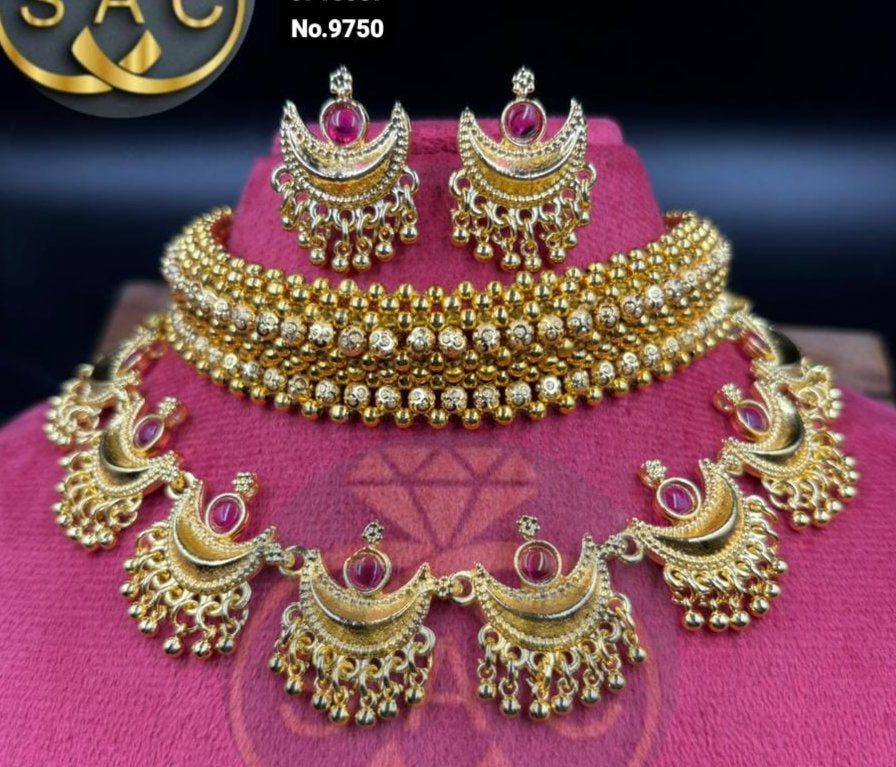 Premium Quantity Thushi Necklace Combo Set - 814