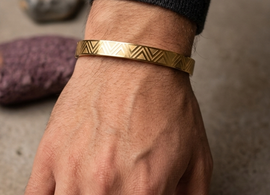 Imperio Geo 18 KT Gold Plated Men's Kada