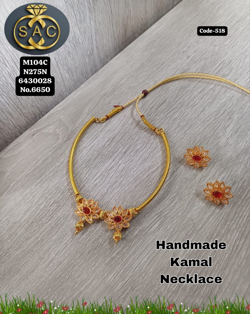 HANDMADE कमल NECKLACE - 518