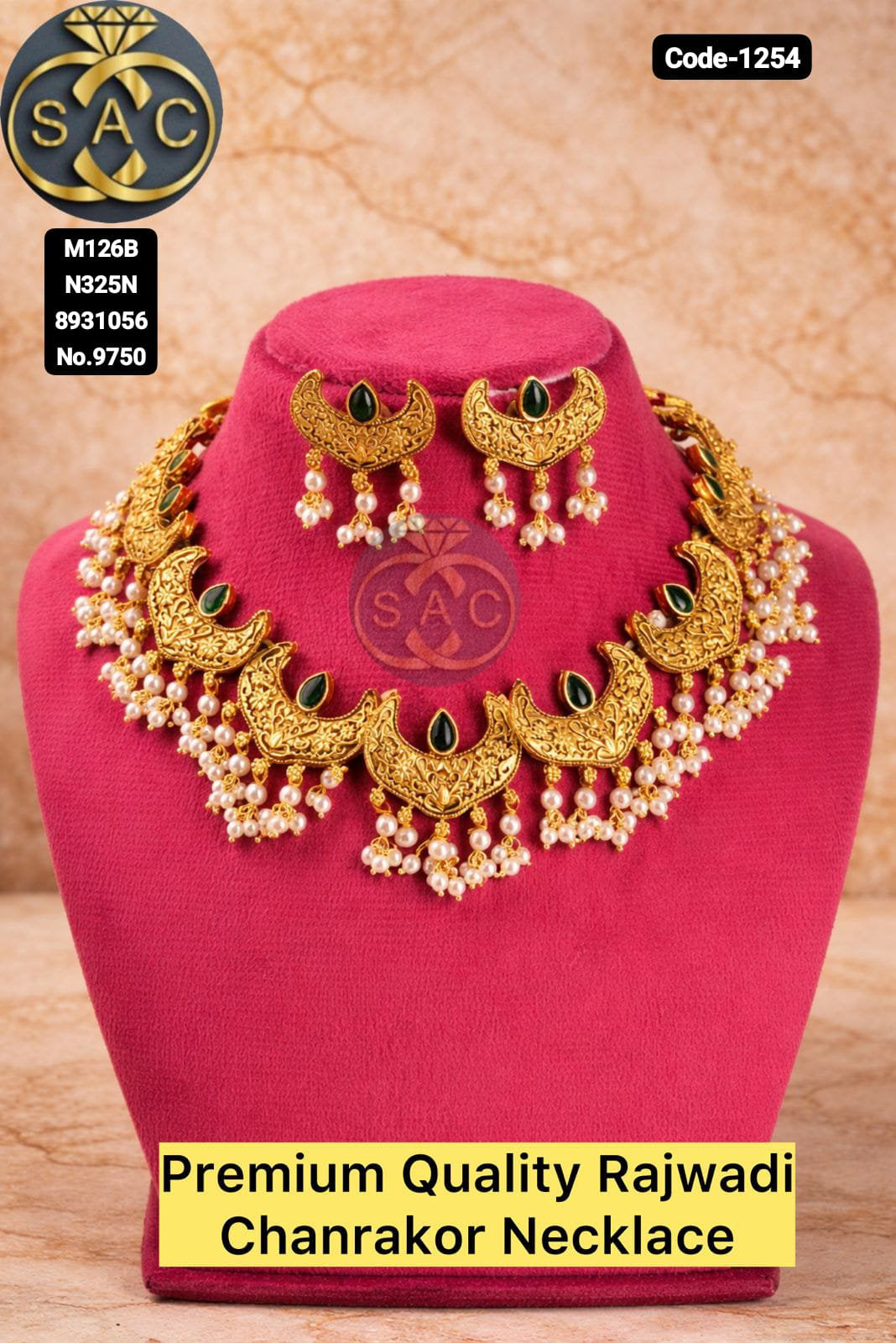 Premium Quality RAJWADI CHANDRAKOR NECKLACE - 1254
