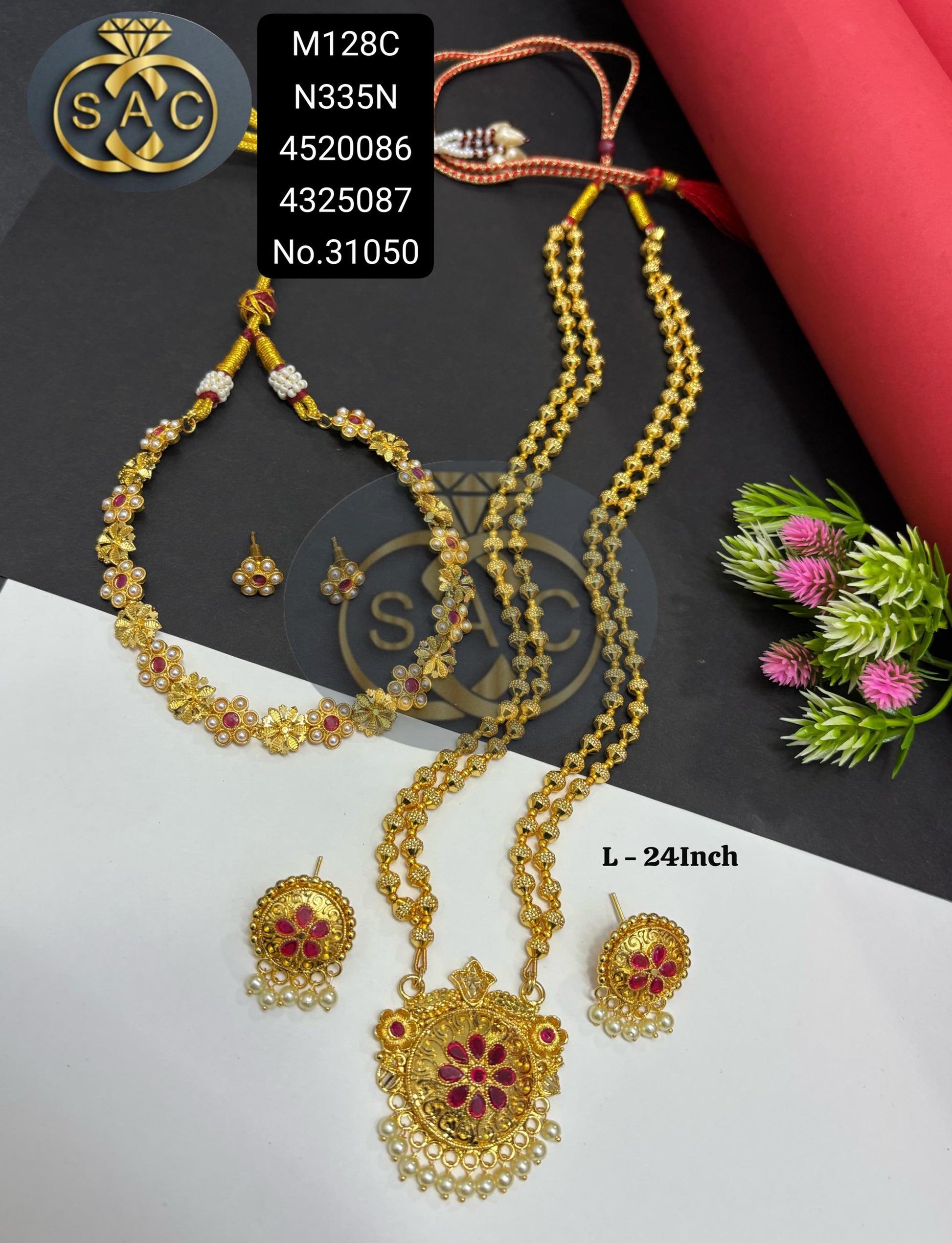Micro Gold Necklace Bormala Combo Set