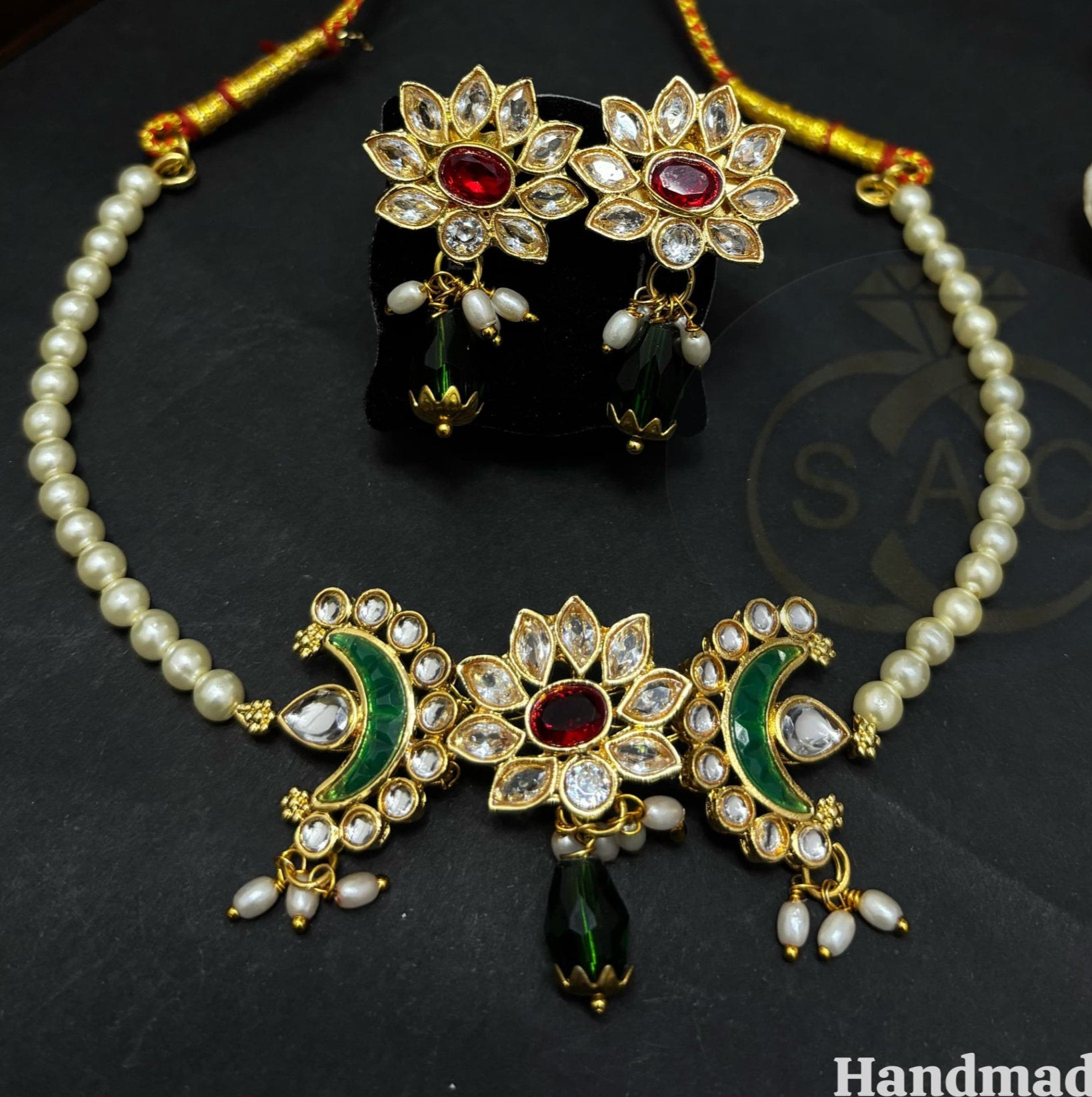 Handmade Moti necklace - 324