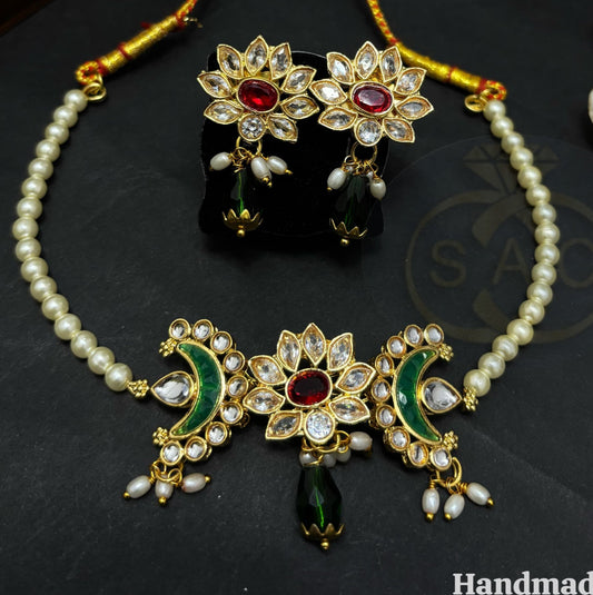 Handmade Moti necklace - 324