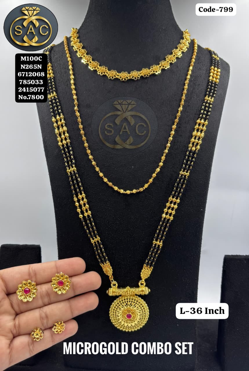 Micro Gold Mangalsutra combo Set- 799